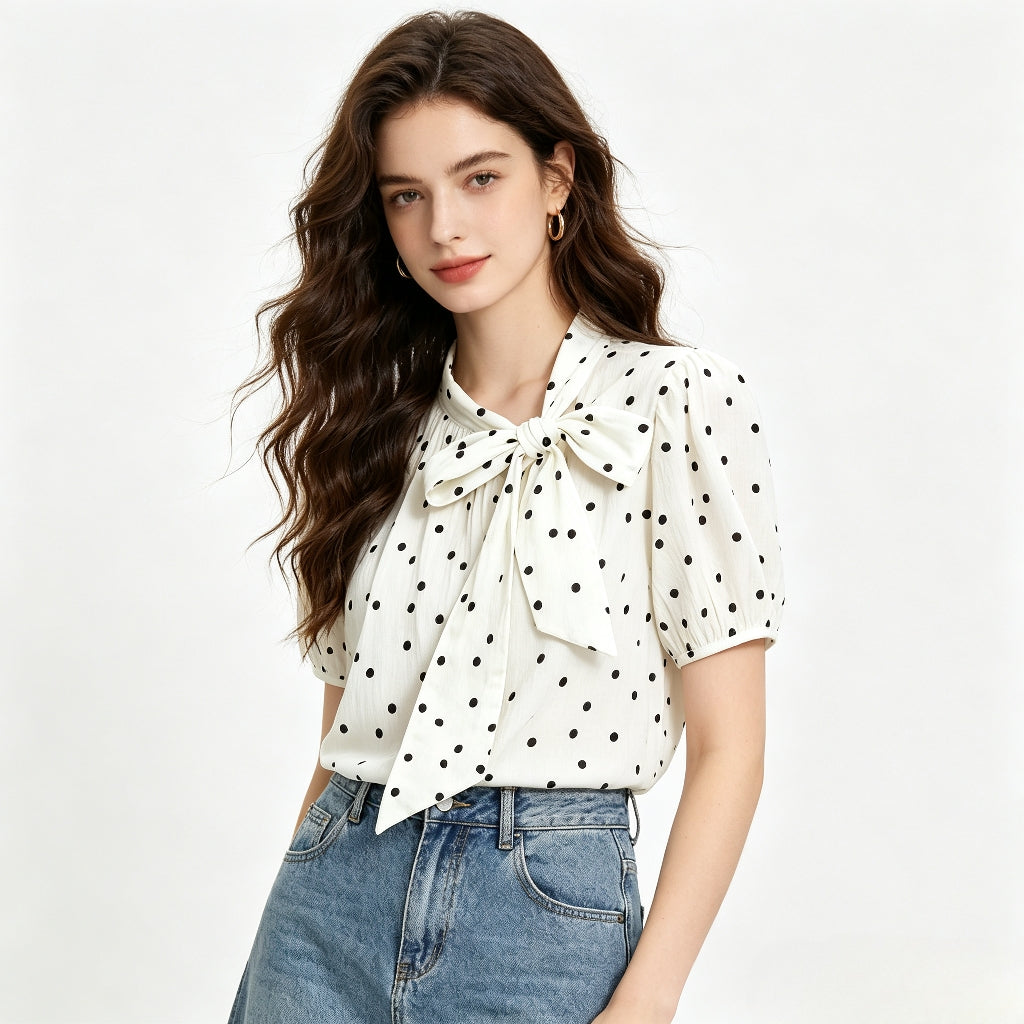 Blusa Casual Lolita "Polka Ribbon" – Esclusiva Siemgirl