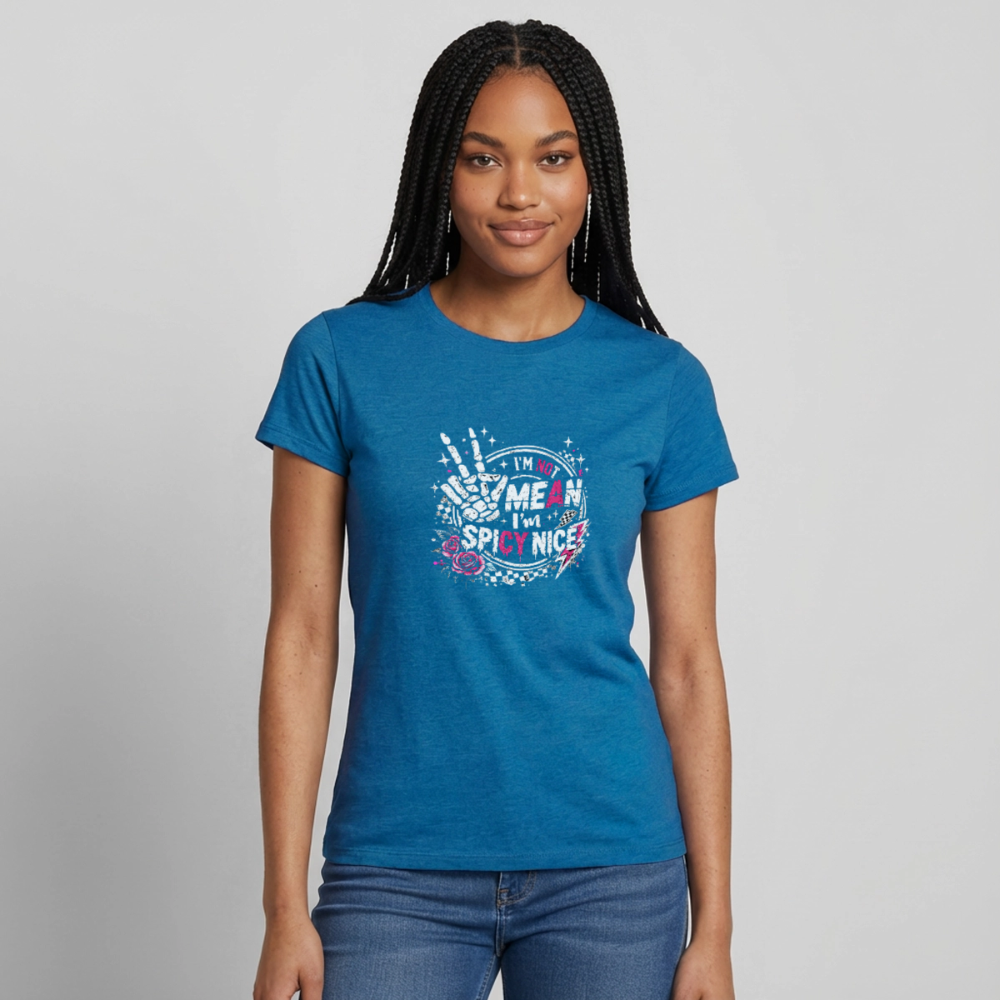 I am not mean - Women's T-Shirt - antique blue sapphire heather