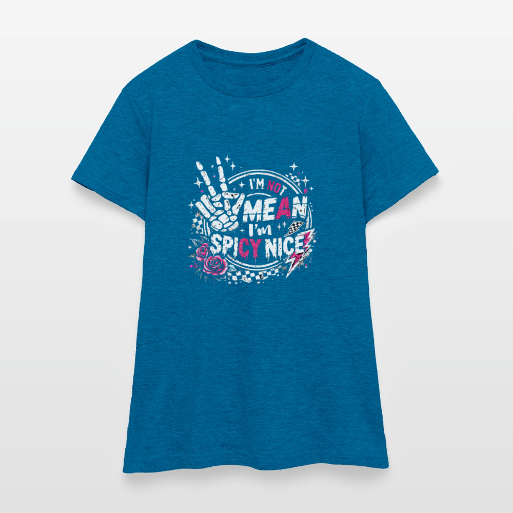I am not mean - Women's T-Shirt - antique blue sapphire heather