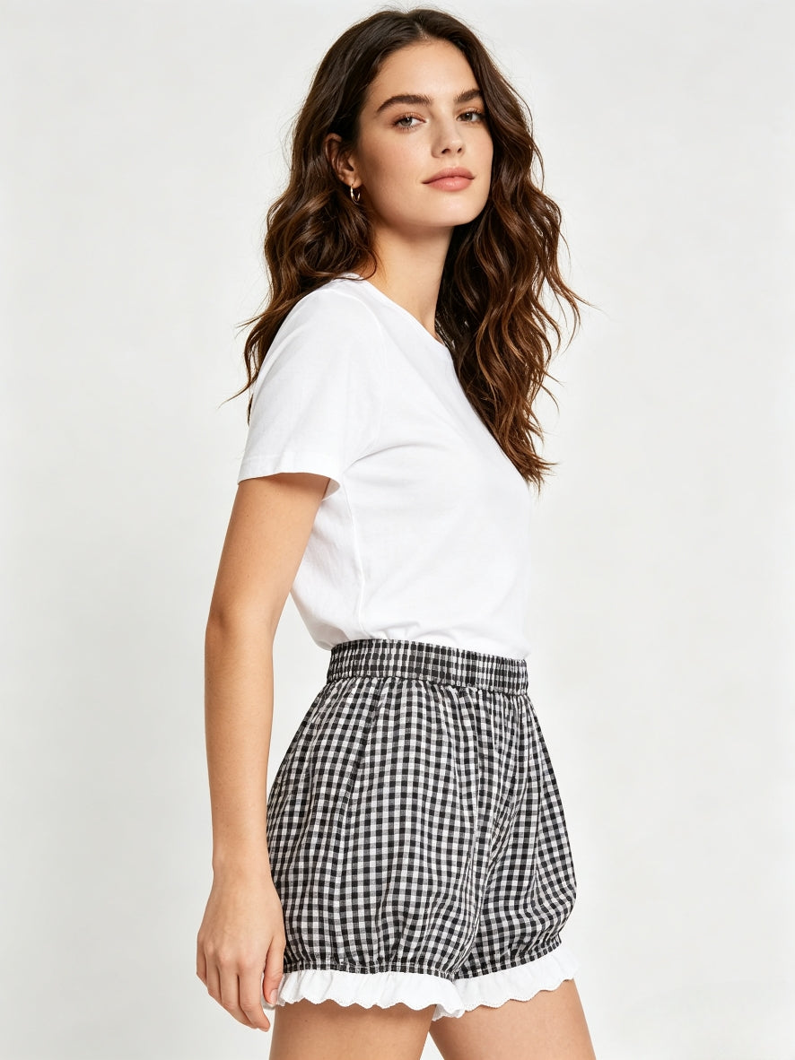 Bloomers Gingham Lolita – Nero / Beige - Siemgirl Exclusive