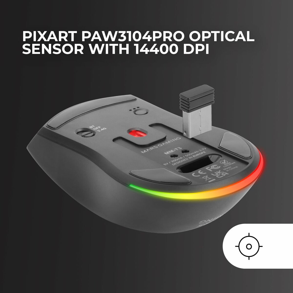 Gaming Mouse Mars Gaming MMT3 Black