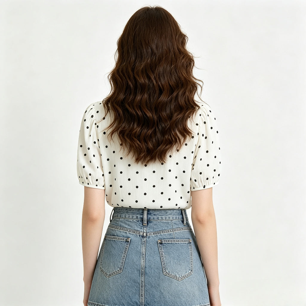 Blusa Casual Lolita "Polka Ribbon" – Esclusiva Siemgirl