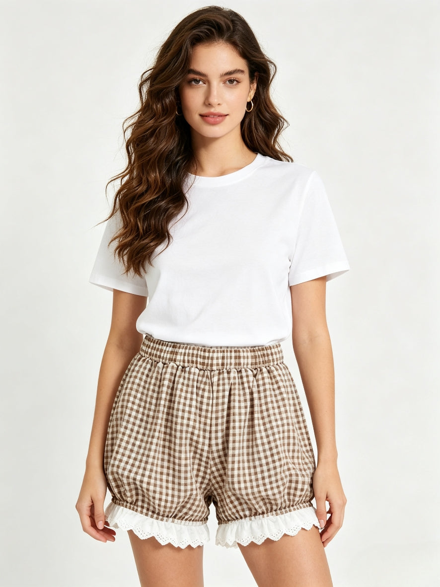 Bloomers Gingham Lolita – Nero / Beige - Siemgirl Exclusive