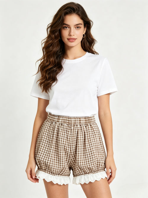 Bloomers Gingham Lolita – Nero / Beige - Siemgirl Exclusive