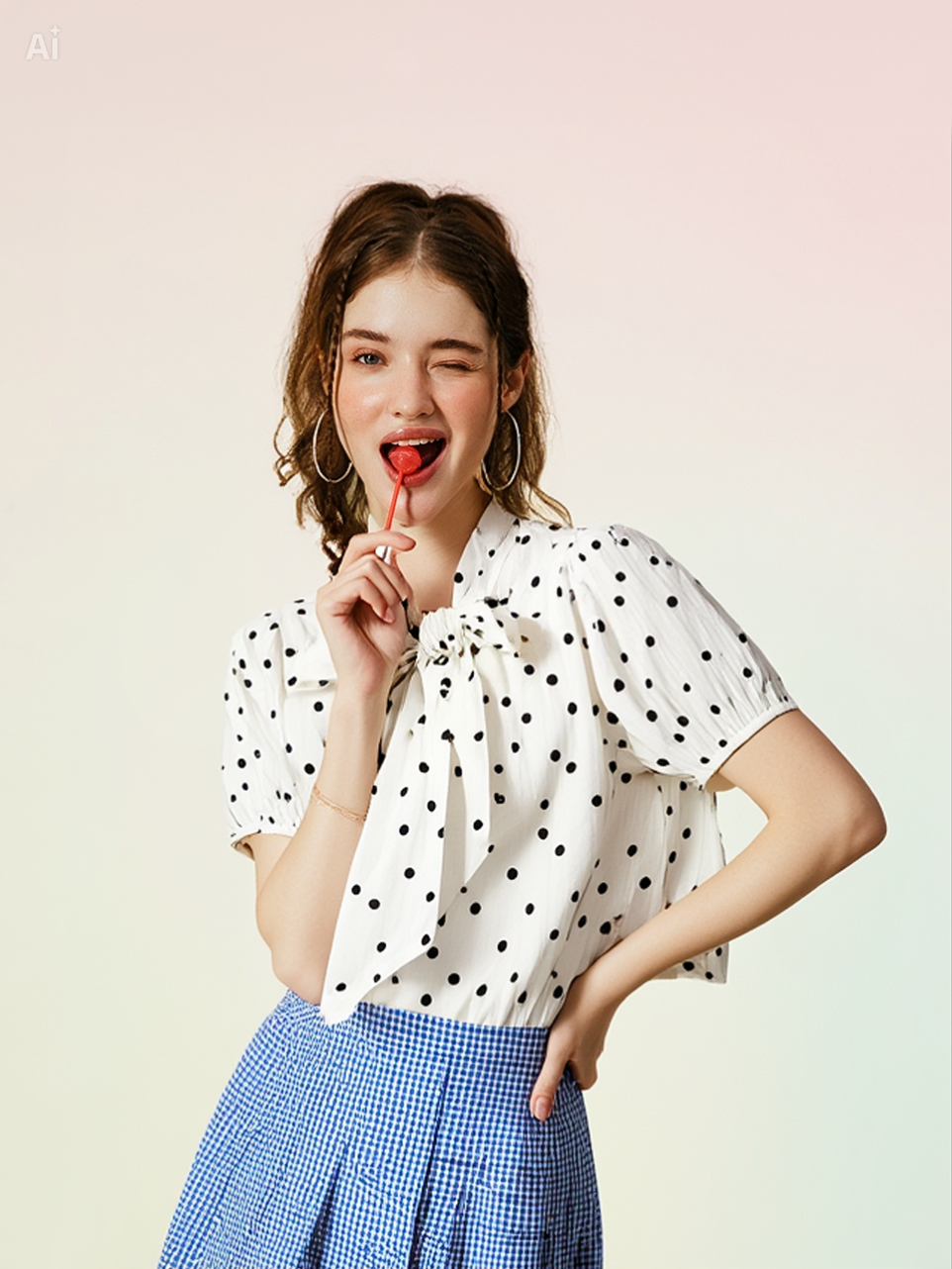 Blusa Casual Lolita "Polka Ribbon" – Esclusiva Siemgirl