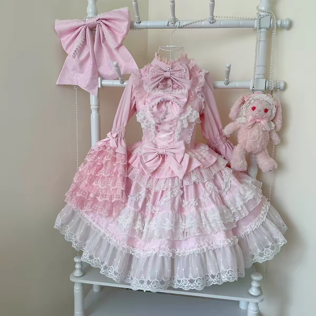 Dream Ruffles – Set Lolita Classico con Jumper Skirt e Camicia Coordinata