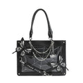Gothic Ita Bag con Farfalle e Ragnatela – Borsa Trasparente per Pin e Accessori