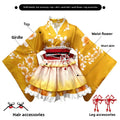 Japanese-Style Lolita Kimono Set Multi-Color Cherry Blossom Role Play Costume Including Hair Accessories +Leg Ornaments