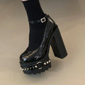 Scarpe Gothic Lolita "Midnight Rebel" – Plateau e Borchie