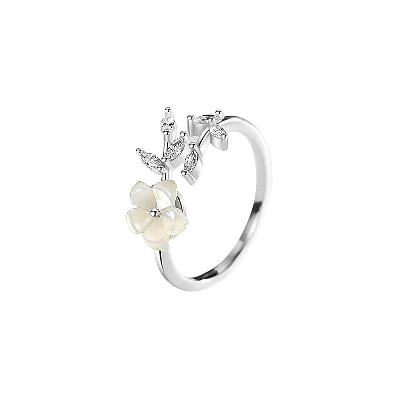 Anello “Moon Blossom” in Argento 925 – Eleganza Floreale Regolabile FY-JZ411 S925 Sterling Silver