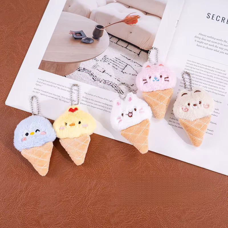 Portachiavi Peluche Gelato Kawaii – Bag Charm Morbido per Borsa, Zaino e Ita Bag – 5 Colori