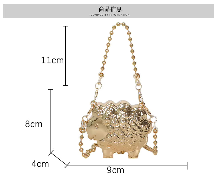 Mini Borsetta Pecorella Gioiello – Charm Bag Acrilica Oro o Argento