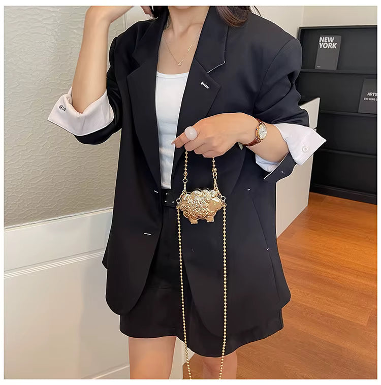 Mini Borsetta Pecorella Gioiello – Charm Bag Acrilica Oro o Argento
