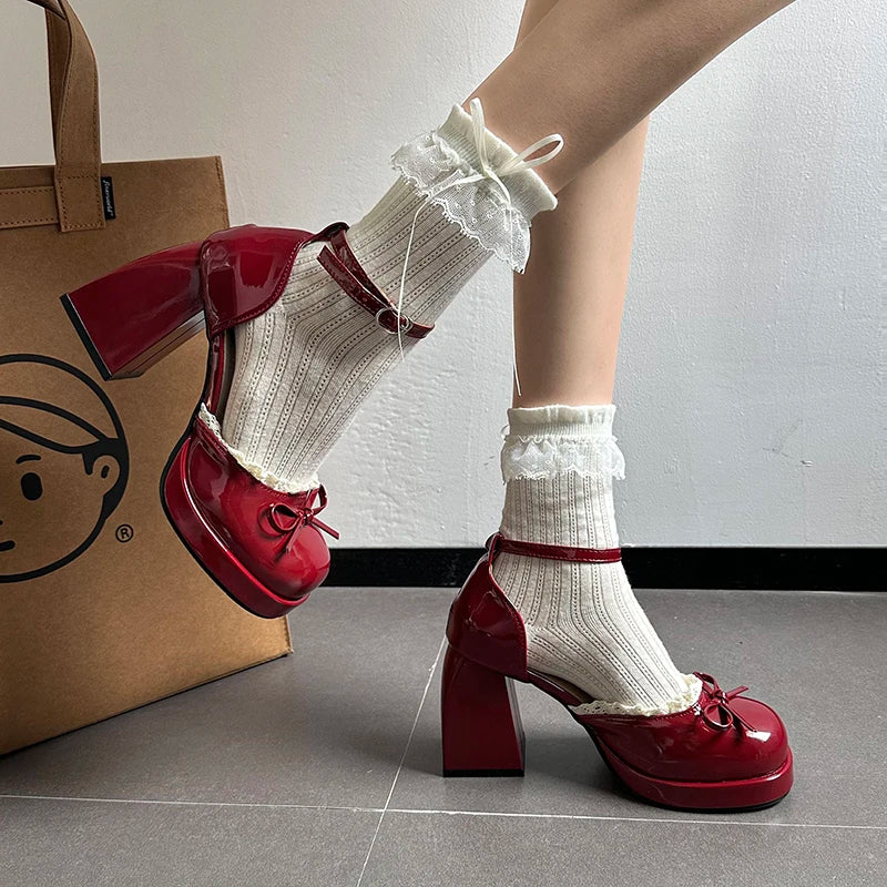 Velvet Grace Heels – Scarpe Lolita Eleganti con Tacco & Fiocco