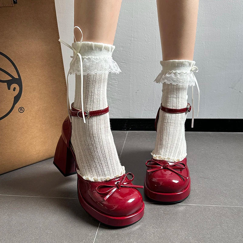 Velvet Grace Heels – Scarpe Lolita Eleganti con Tacco & Fiocco