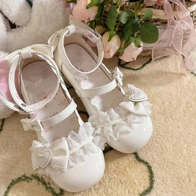 Scarpe Lolita “Belle Époque” – Vera Pelle con Tacco Retrò