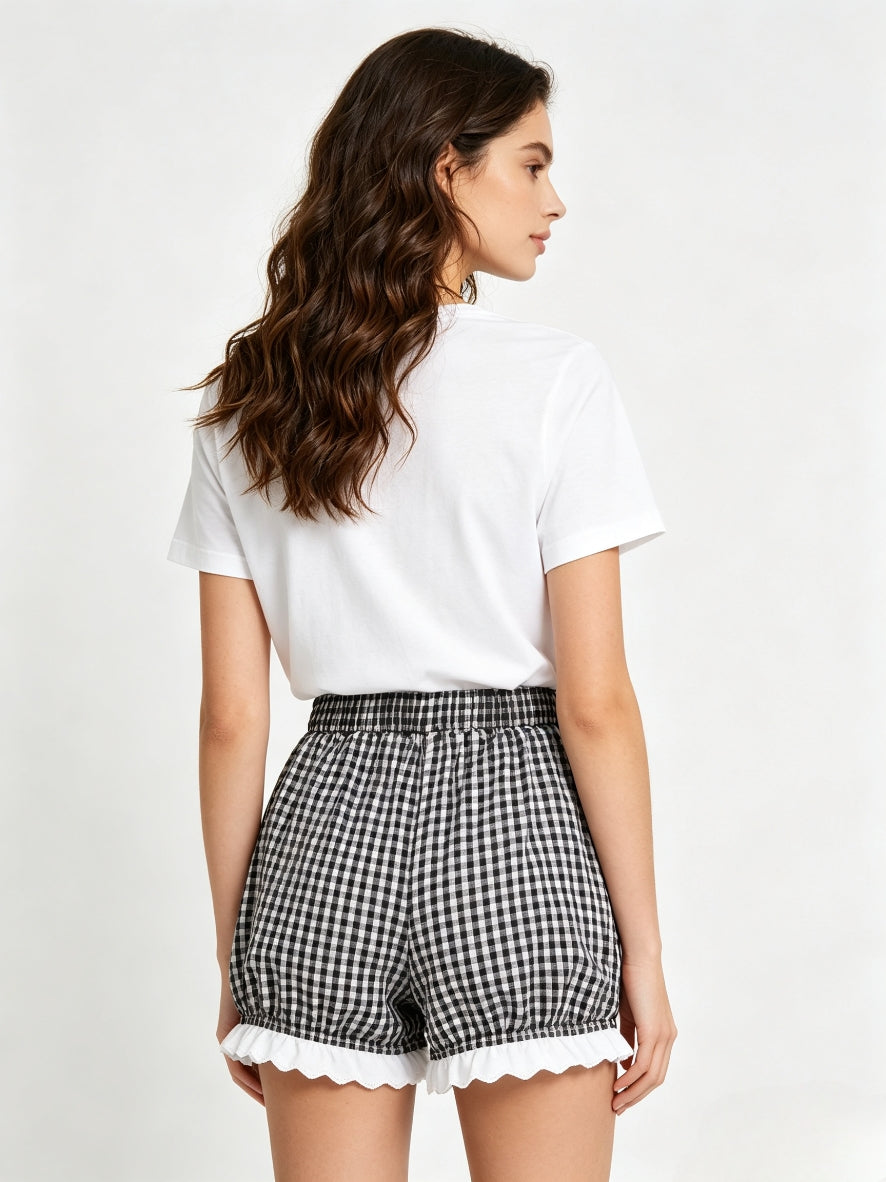 Bloomers Gingham Lolita – Nero / Beige - Siemgirl Exclusive