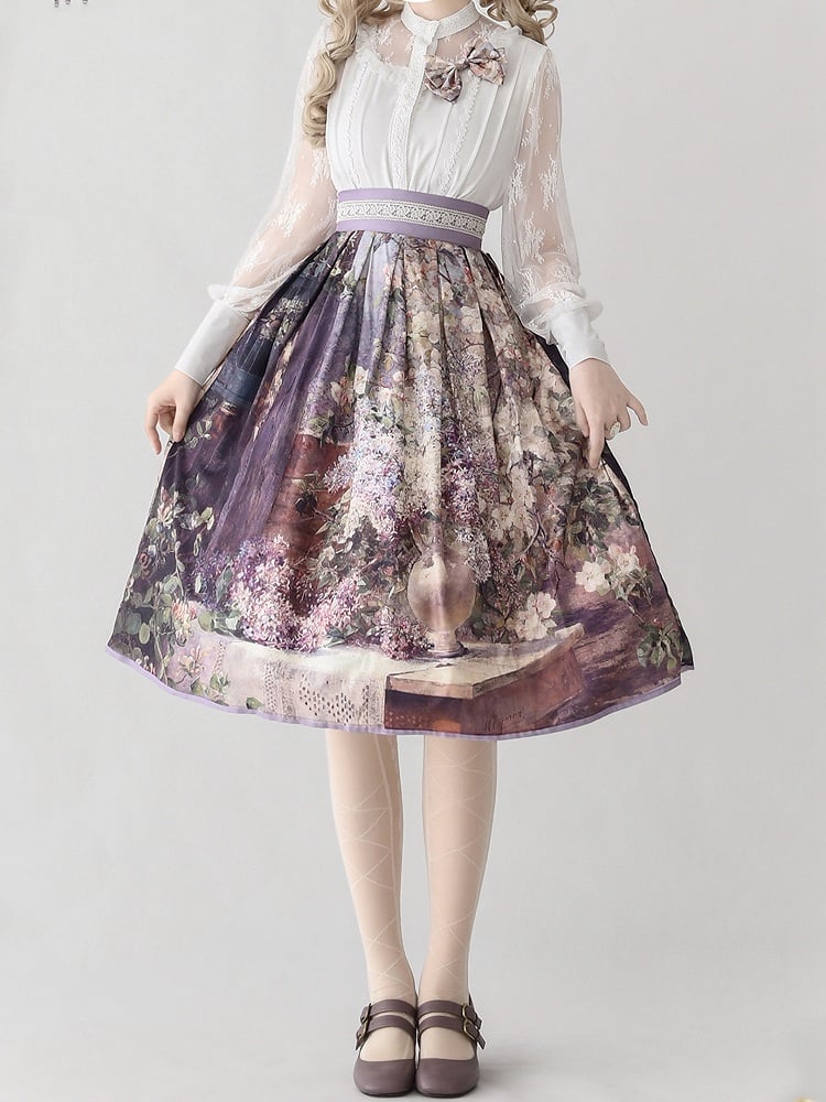 Gonna “Painted in Elegance” – Classic Lolita Elegante con Stampa Artistica