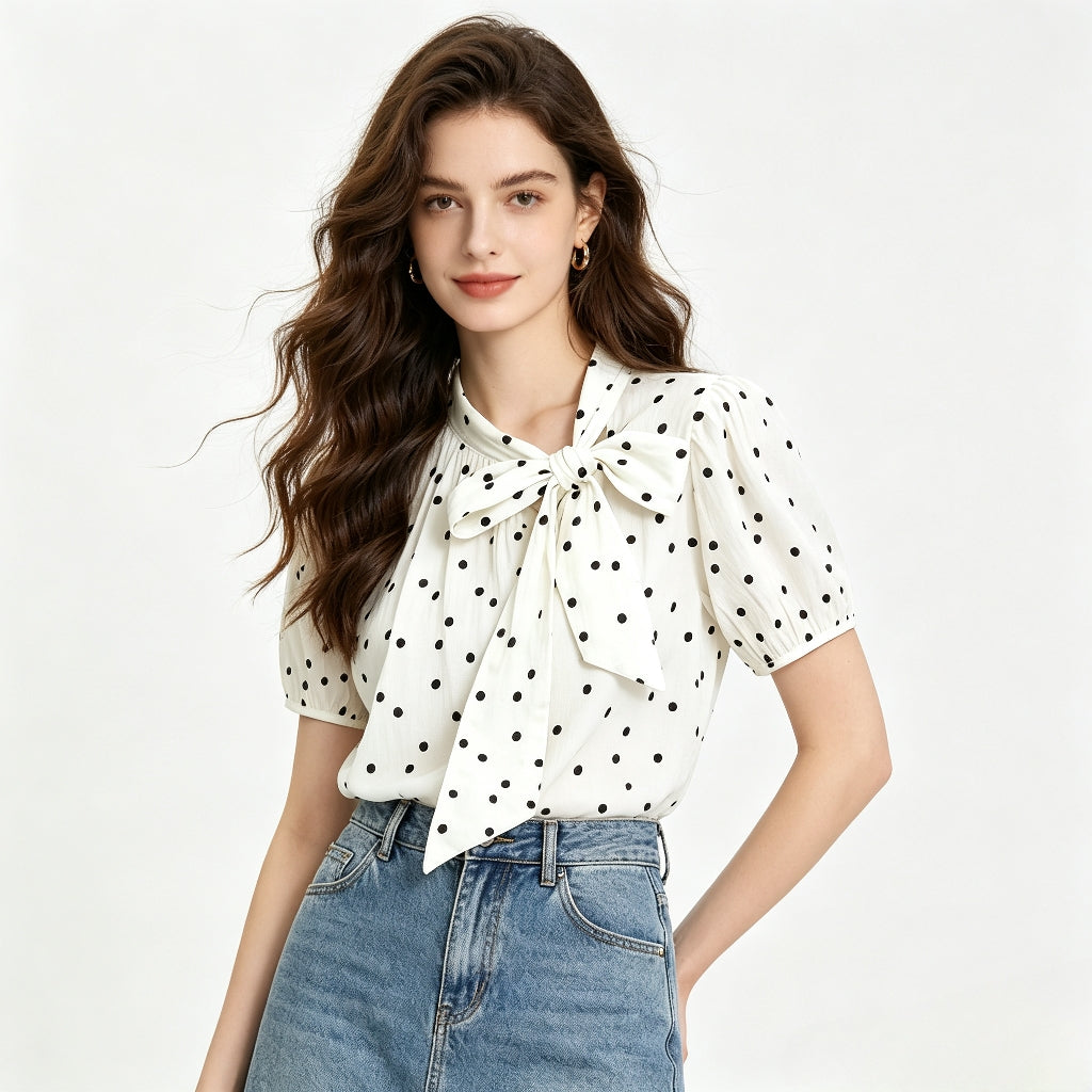 Blusa Casual Lolita "Polka Ribbon" – Esclusiva Siemgirl