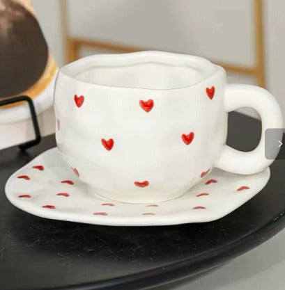 Sweet Aesthetic Cups – Tazze in Ceramica 300ml con Piattino (Collezione Cute) - accessori Lolita