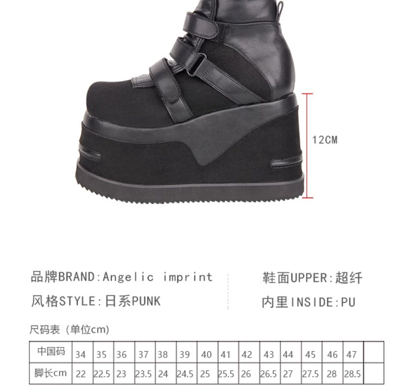 Dark Pulse Platform Boots – Scarpe Punk Lolita con Platform Chunky