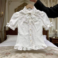 Camicetta Lolita Basic "Pearl Elegance" – Bianca