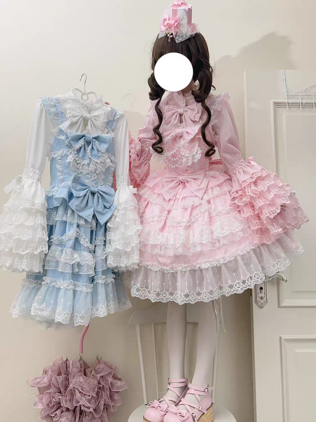 Dream Ruffles – Set Lolita Classico con Jumper Skirt e Camicia Coordinata