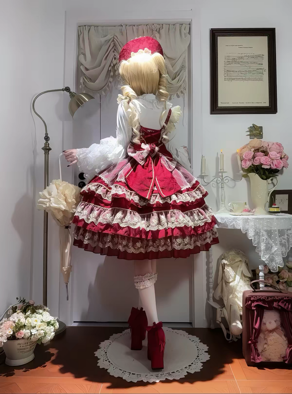 Jumperskirt Lolita "Royal Lace Dream" – Abito Principessa con Fiocchi e Ricami