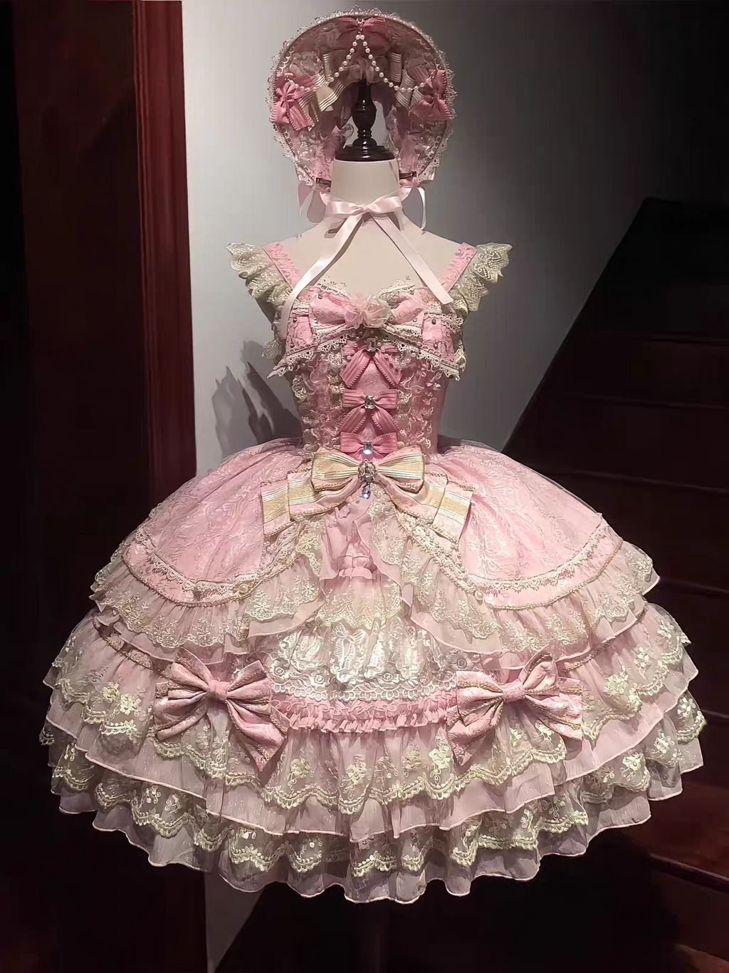 Jumperskirt Lolita "Royal Lace Dream" – Abito Principessa con Fiocchi e Ricami